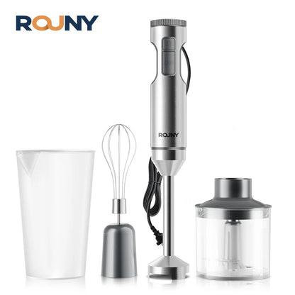 4-in-1 Hand Immersion Blender Powerful Stainless Steel Whisk