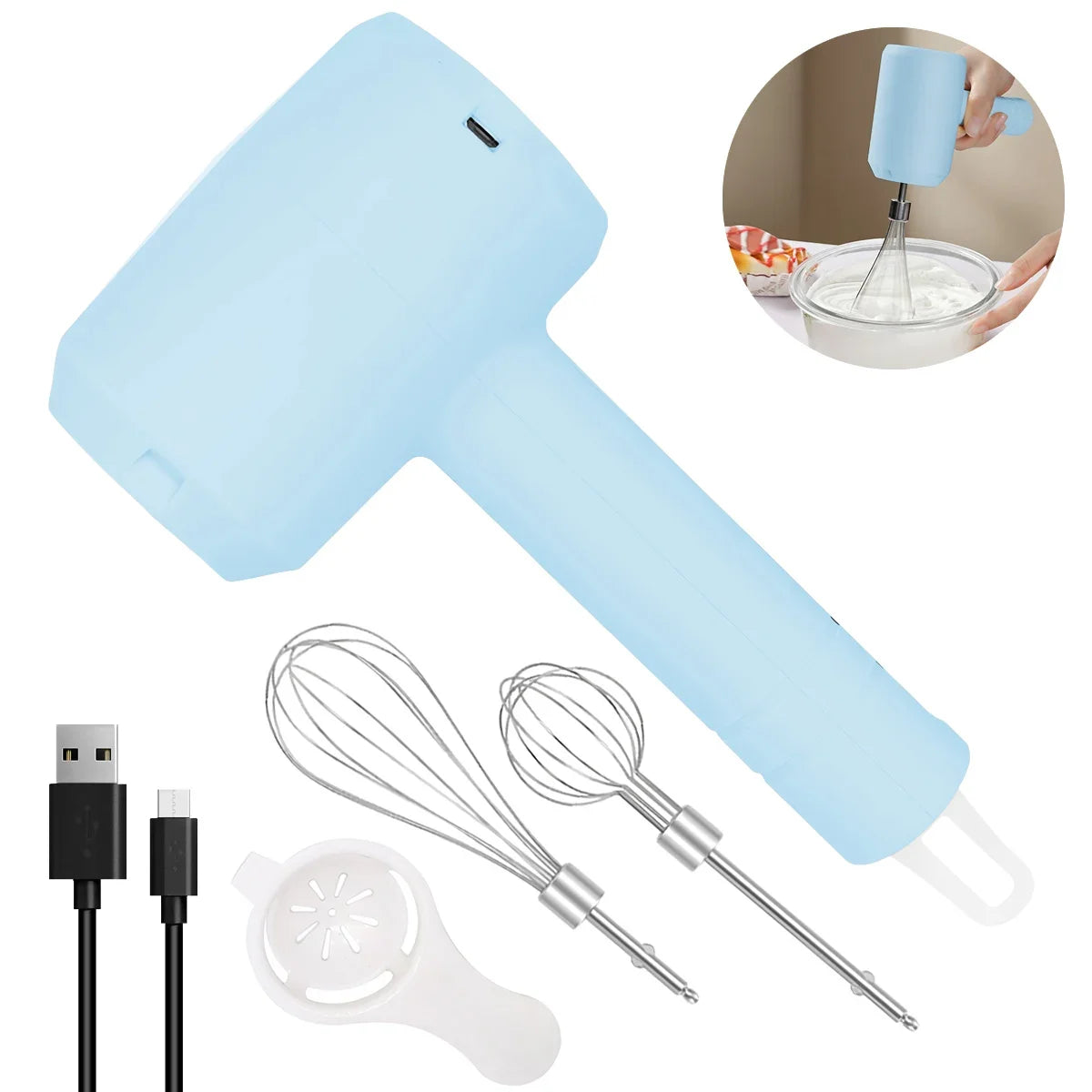 Electric Blenders Wireless Handheld 3-Speeds Electric Mixer Egg