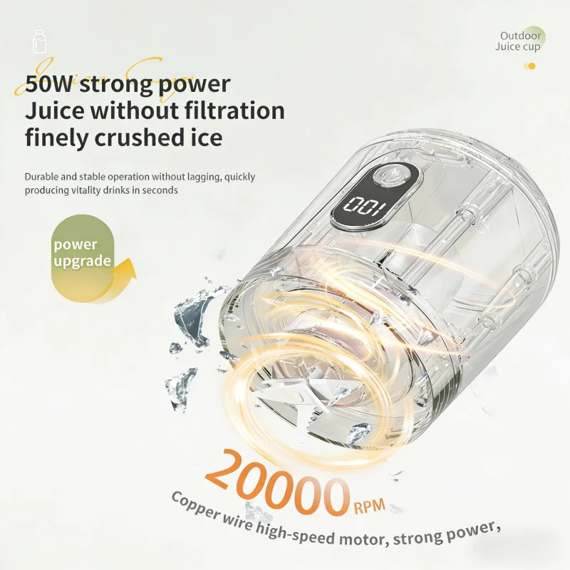 Double Cup Multifunction Juicer USB Rechargeable Fruit Blender