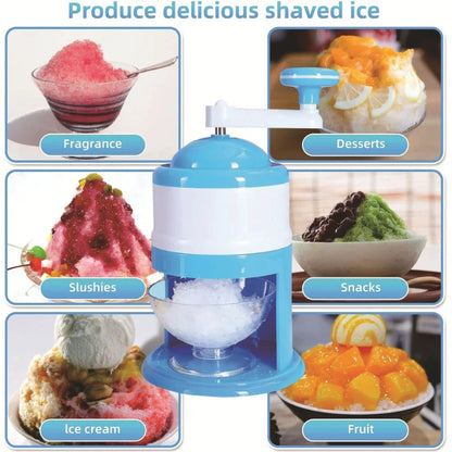Ice Shaver Snow Cone Hand Crank Ice Crusher Portable Ice Machine