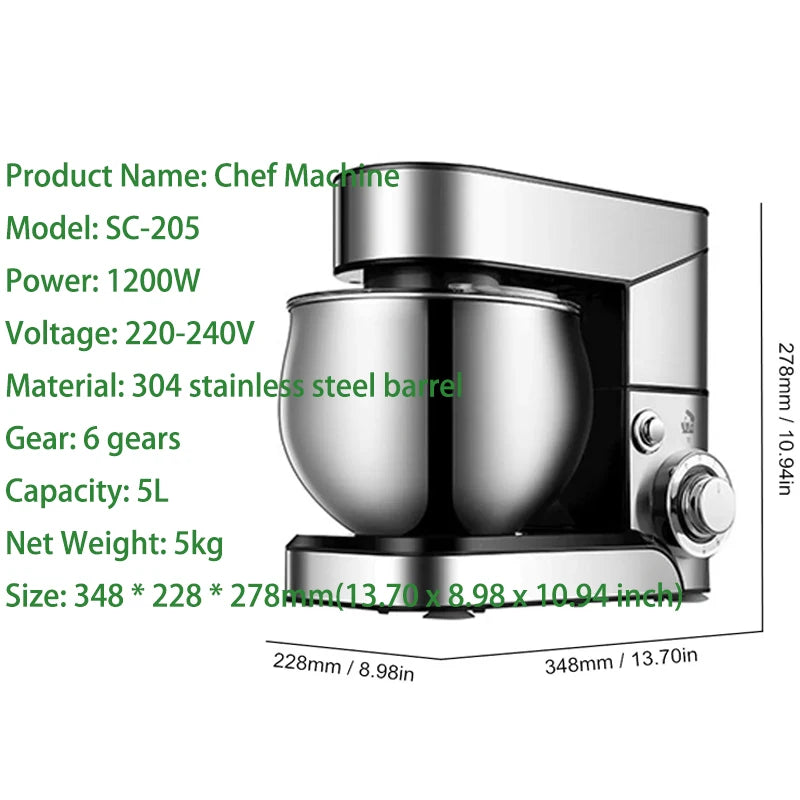 BABEJING Multi-Functional Flour Mixer Automatic Vertical Dough