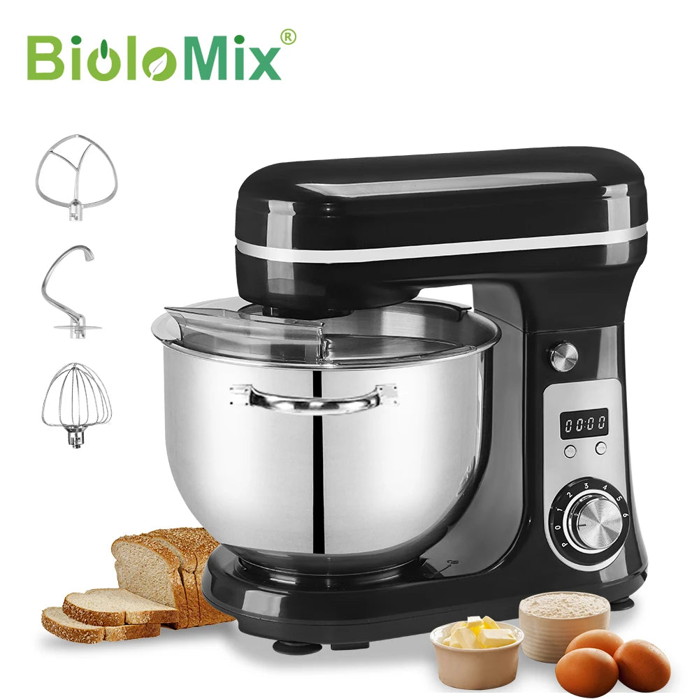 BioloMix Kitchen Food Stand Mixer, Blender, Quiet Motor, Cream Egg
