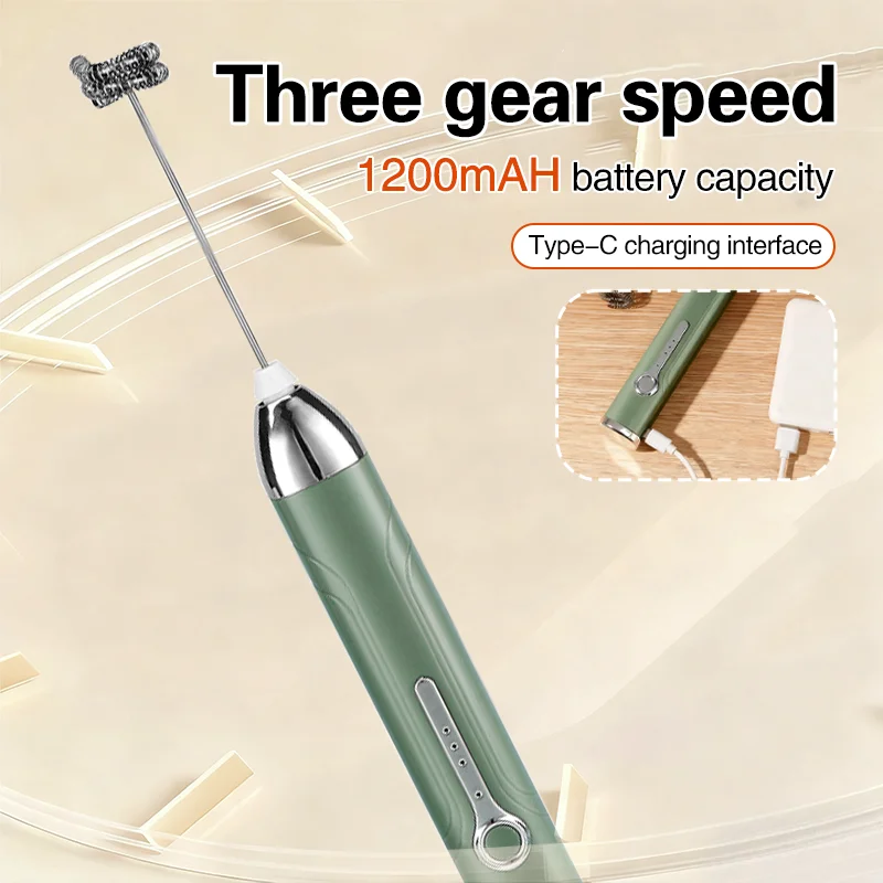 New Wireless Mini Handheld Milk Frother Type-C Rechargeable