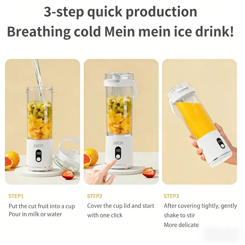 Double Cup Multifunction Juicer USB Rechargeable Fruit Blender