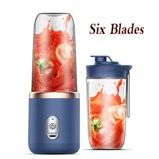 6 Blades Electric Juicer Cup 2 Cups For Travel Portable Juicer Mixer