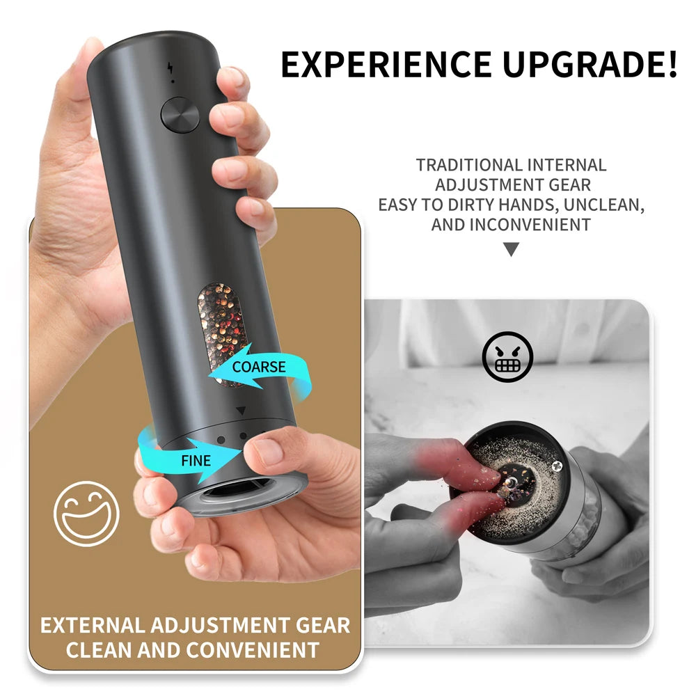 1PC/2PCS USB Rechargeable Automatic Pepper Grinder Set Salt And Pepper