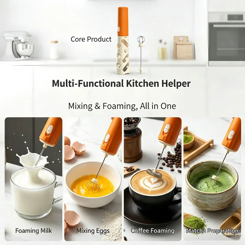 New USB Rechargeable Electric Milk Frother Coffee Foam
