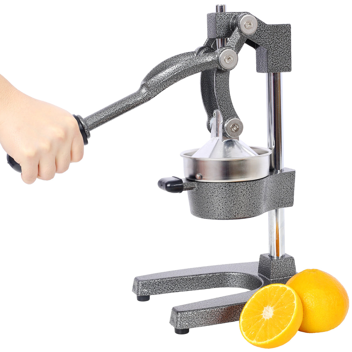 Cast Iron Citrus Juicer, Extra-Large Commercial Grade Manual Hand Press, Heavy Duty Countertop Squeezer for Fresh Orange, Grapefruit, Lemon, Lime, Pomegranate Juice, Lever Design, Dishwasher Washable Parts