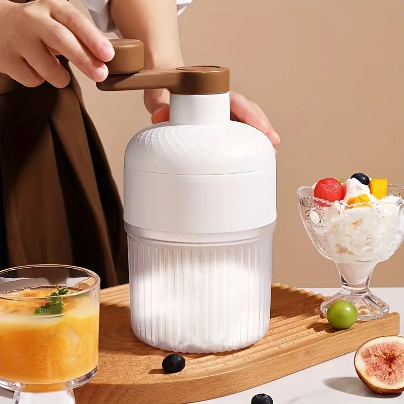 Handheld Shaved Ice Maker with Ice Cube Tray