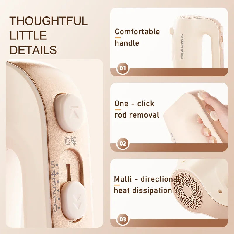 SUNATUR 300W Electric Hand Mixer 3 in 1 Mixer Egg Beater