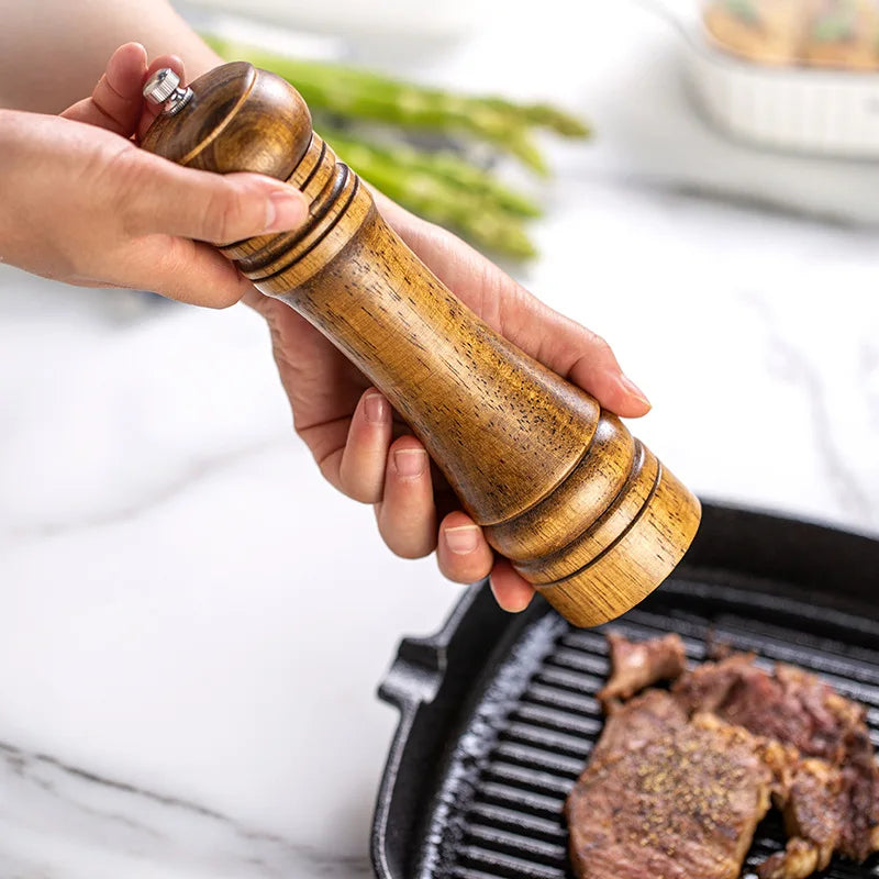 Salt and Pepper Grinder, Solid Wood Spice Pepper Mill