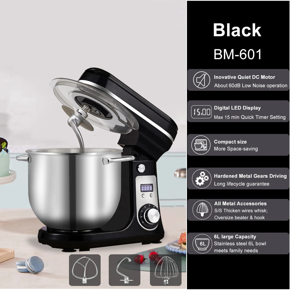 BioloMix Kitchen Food Stand Mixer, Blender, Quiet Motor, Cream Egg