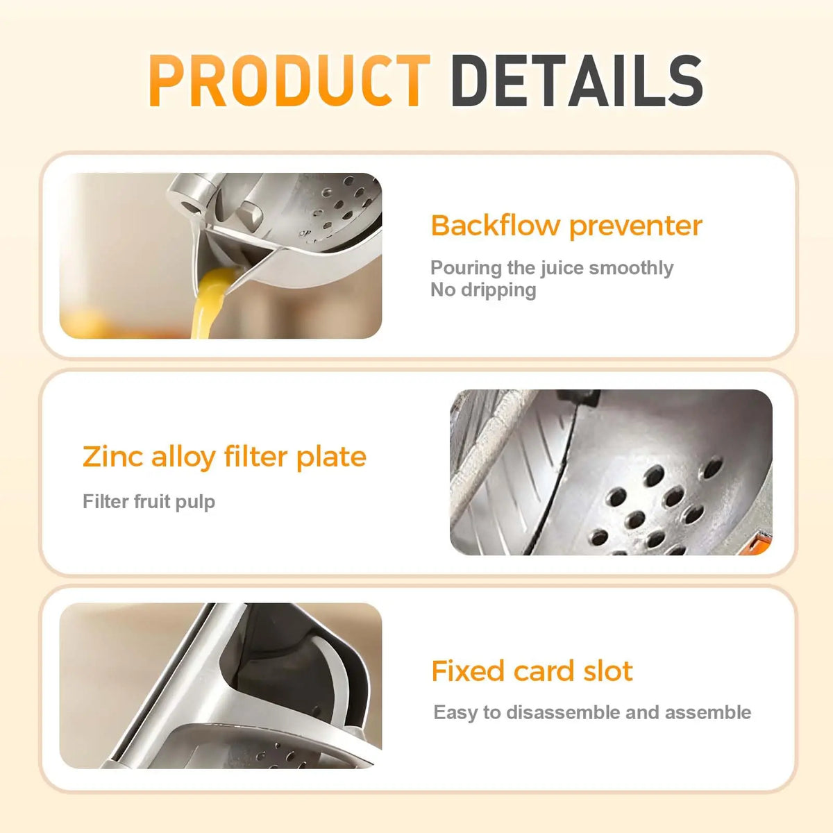 Real Aluminum Alloy Lemon Squeezer Citrus Juicer