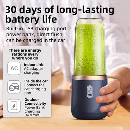 6 Blades Electric Juicer Cup 2 Cups For Travel Portable Juicer Mixer
