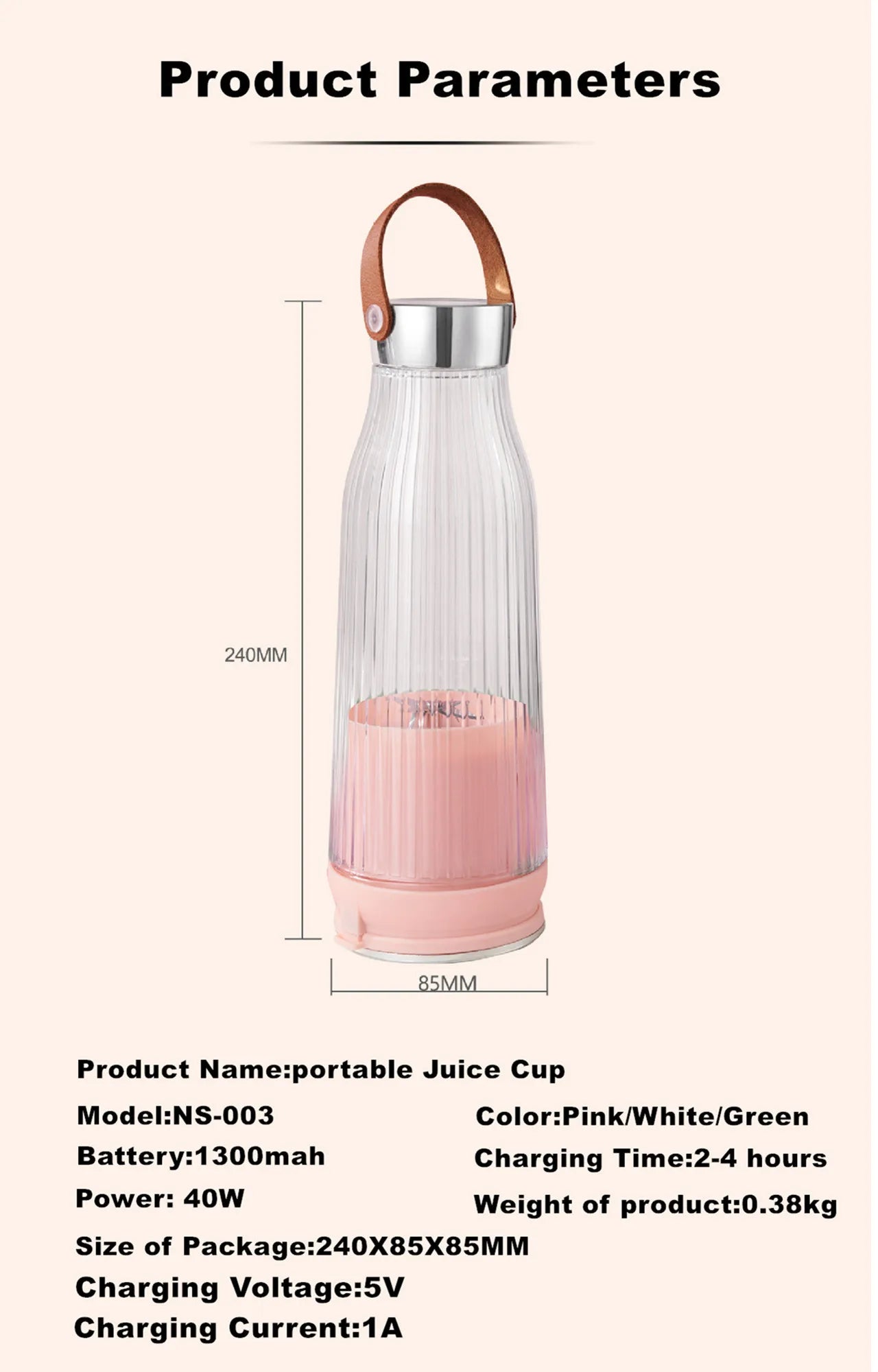Electric Juicer Cup 6 Blades Blender Milkshake Machine