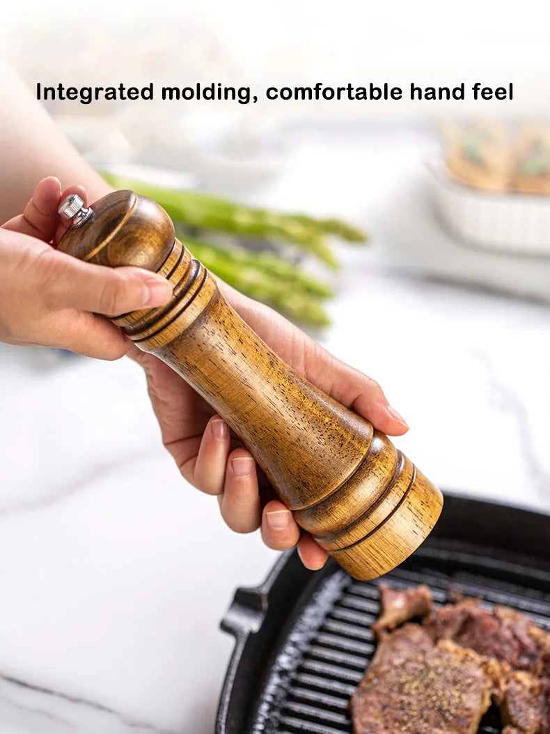 Salt and Pepper Grinder, Solid Wood Spice Pepper Mill