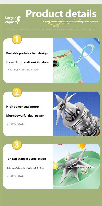 Fruit Juicer Cup Portable Electric Fruit Mixer Stirrng Cup