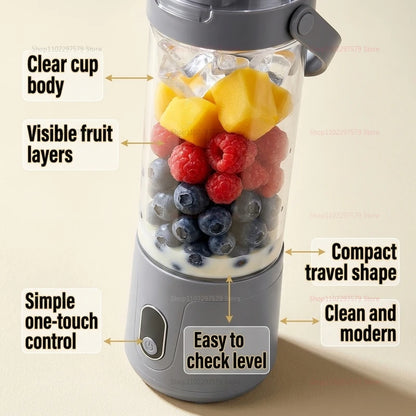 Double Cup Multifunction Juicer USB Rechargeable Fruit Blender
