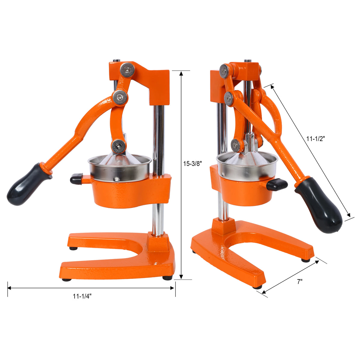 Cast Iron Citrus Juicer, Extra-Large Commercial Grade Manual Hand Press, Heavy Duty Countertop Squeezer for Fresh Orange, Grapefruit, Lemon, Lime, Pomegranate Juice, Lever Design, Dishwasher Washable Parts