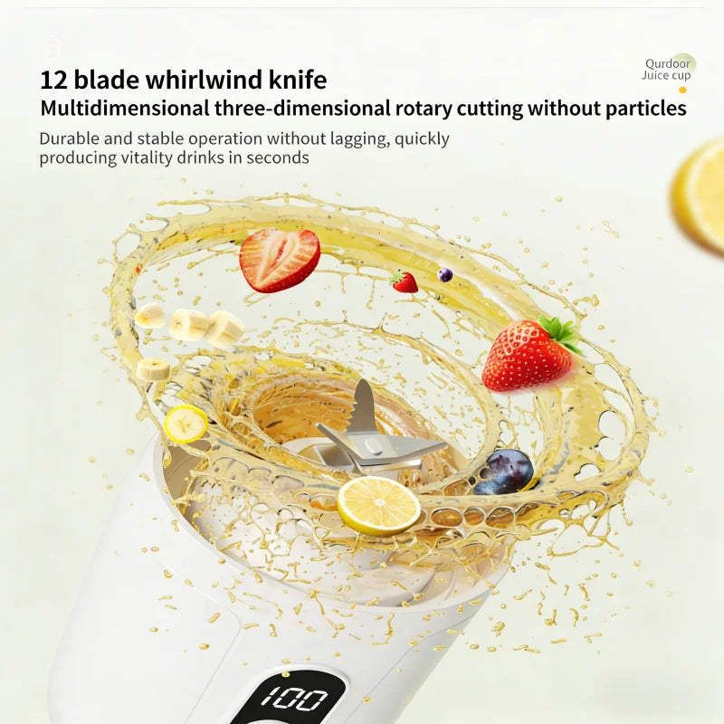 Double Cup Multifunction Juicer USB Rechargeable Fruit Blender