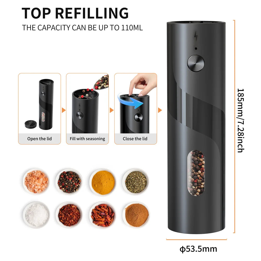 Electric Salt And Pepper Grinder Rechargeable Spice Grinders