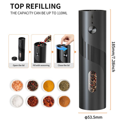 Electric Salt And Pepper Grinder Rechargeable Spice Grinders
