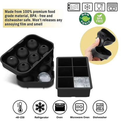 Ice Cube Tray Silicone Ice Ball Freezer Mold Square Ice Cube Maker