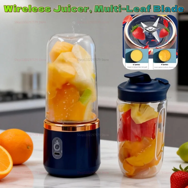 Double Cup Portable Blender USB Juicer Fruit Mixer