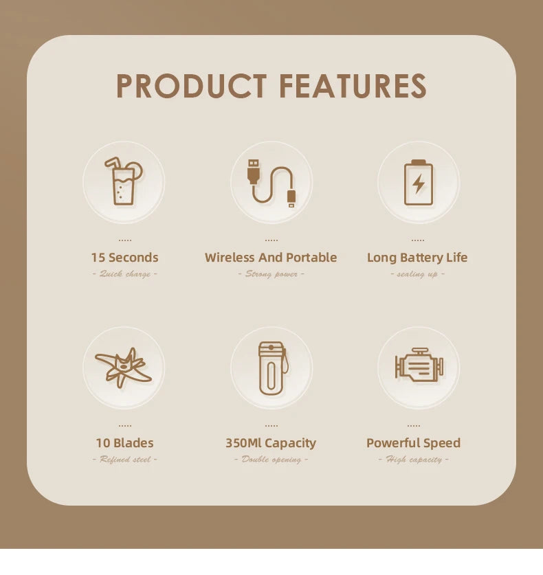 Portable Blender Electric Juicer Machine Mini Juice Maker