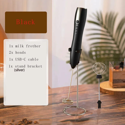 Milk Frother Handheld for Coffee, Electric Whisk 3 Speed Adjustable