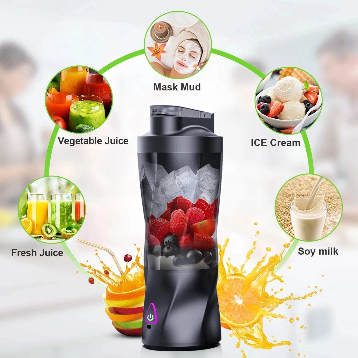 Electric Portable Juicer Fresh Fruit Mixer Multifunctional USB