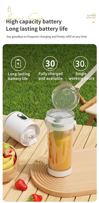 Double Cup Multifunction Juicer USB Rechargeable Fruit Blender