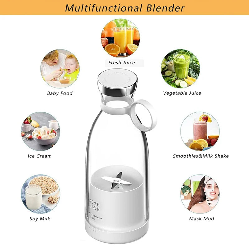 Ready Stock 350ml Portable USB Juicer Cup Mini Blender