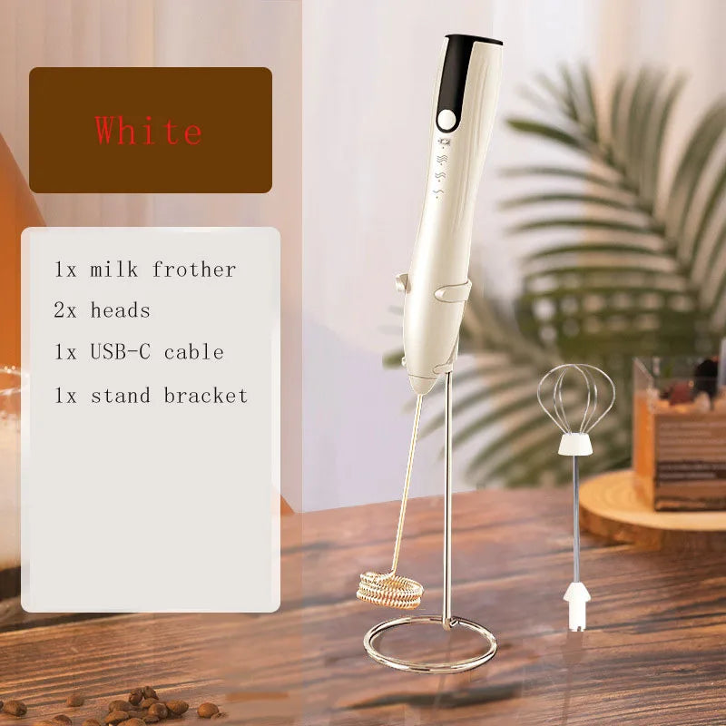 Milk Frother Handheld for Coffee, Electric Whisk 3 Speed Adjustable