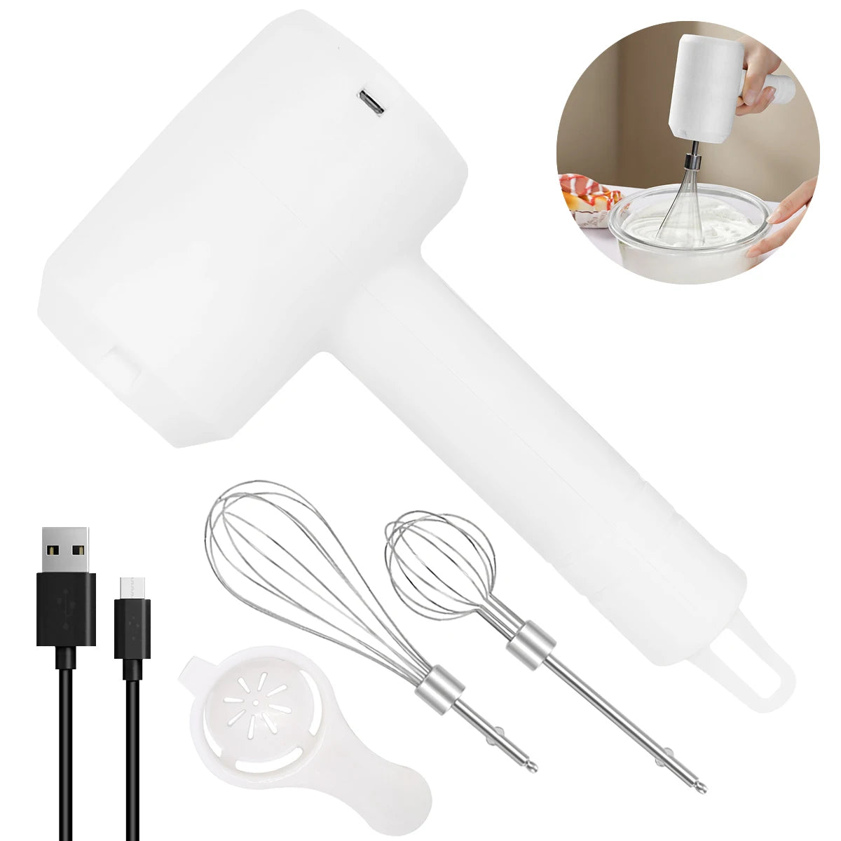 Electric Blenders Wireless Handheld 3-Speeds Electric Mixer Egg