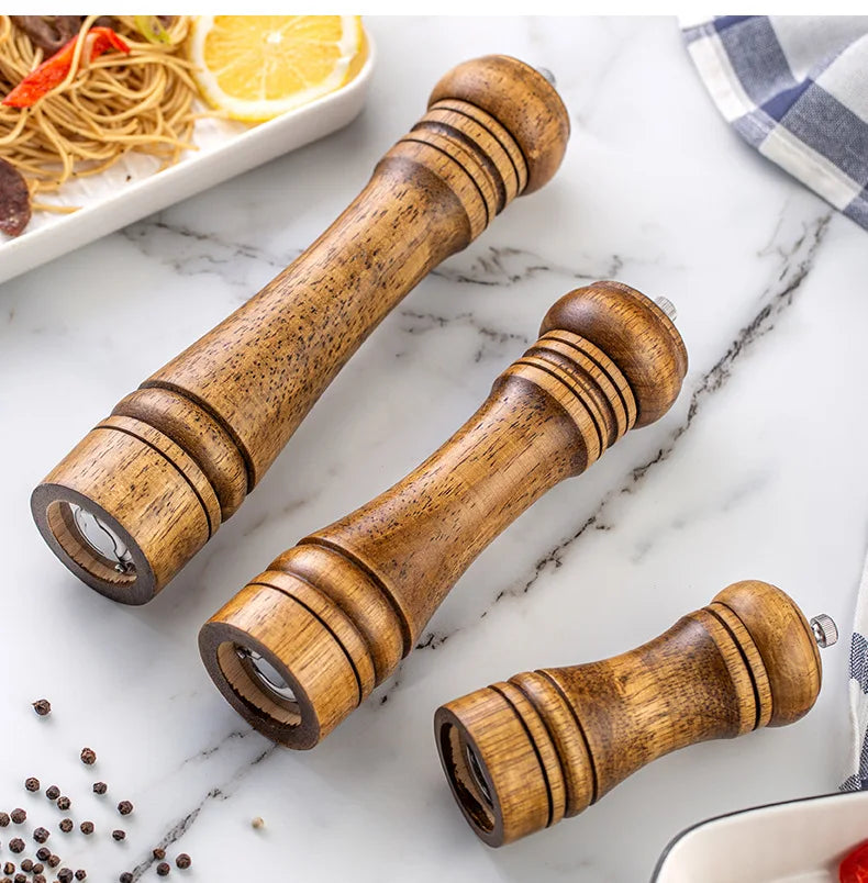 Salt and Pepper Grinder, Solid Wood Spice Pepper Mill