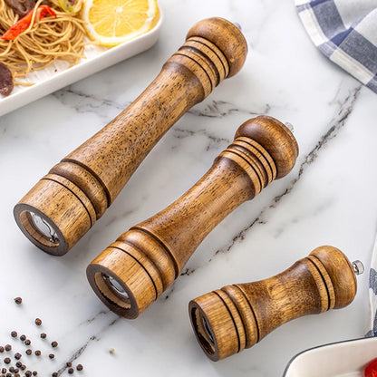 5/8/10 Inch Salt and Pepper Mills Solid Wood Spice Grain Grinder