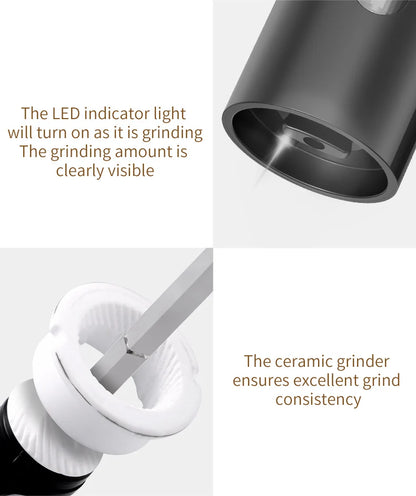 Electric Salt And Pepper Grinder Rechargeable Spice Grinders