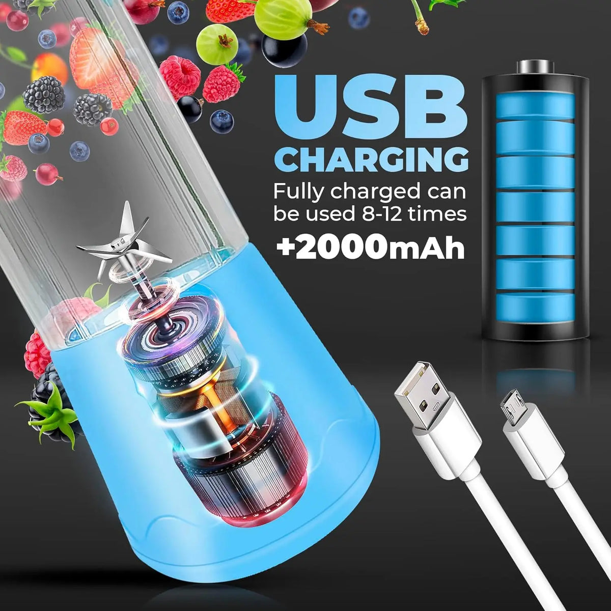 Portable Mini Electric Juicer USB Charging Fruit