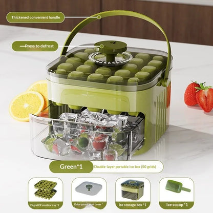 Double Layer 50 Cube Ice Maker with Easy Press Cap