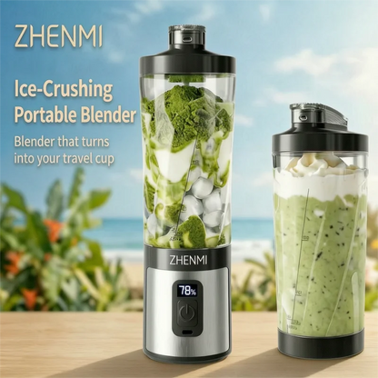 Portable Ice-Crushing Blender,  600ml High-Speed Blending