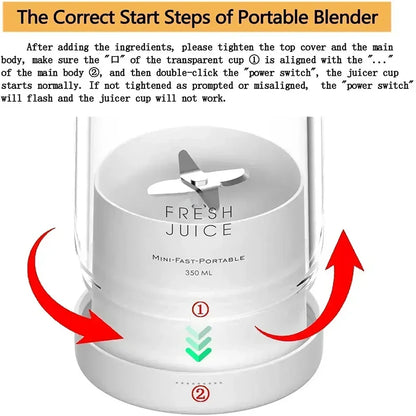 Ready Stock 350ml Portable USB Juicer Cup Mini Blender
