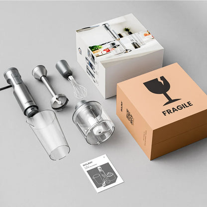4-in-1 Hand Immersion Blender Powerful Stainless Steel Whisk