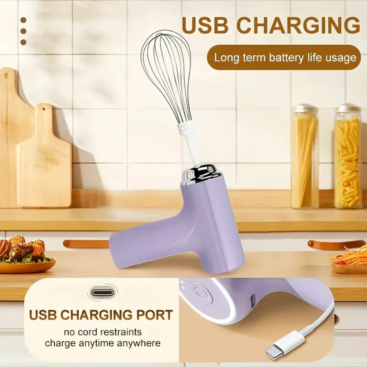 Electric Egg Beater Wireless Electric Food Mixer