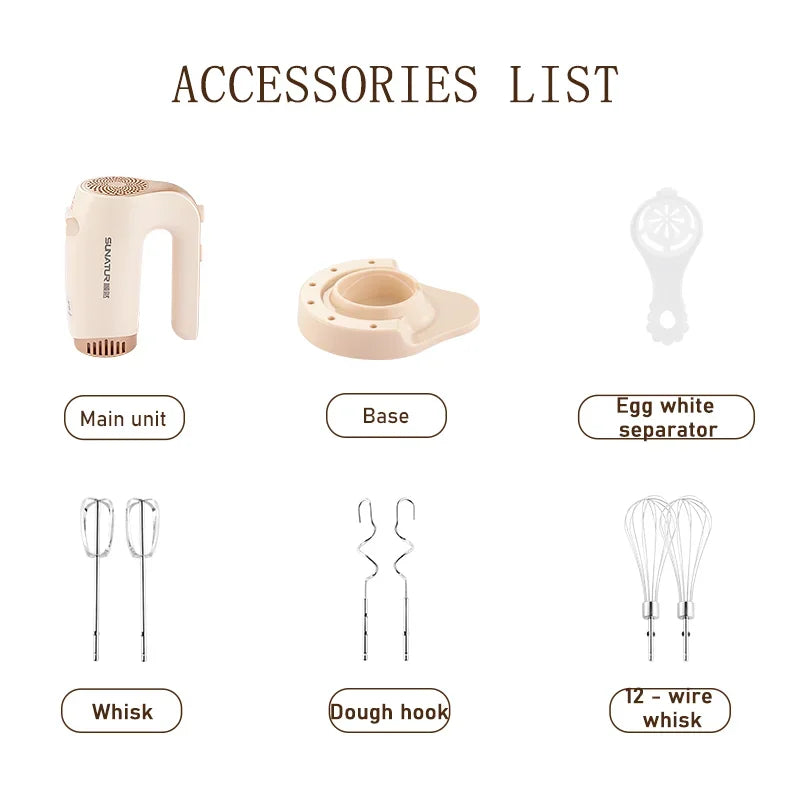 SUNATUR 300W Electric Hand Mixer 3 in 1 Mixer Egg Beater