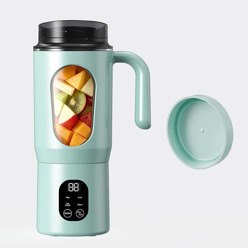 USB Charging Juicer, mini Ice Crusher, Can Make Smoothies and Milkshakes, Perfect for Travel, Double Lid Portable Handle Juicer