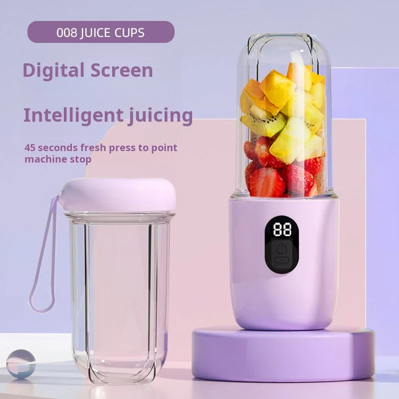 500ML Portable Blender with Lid Rechargeable Wireless Orange Juicer