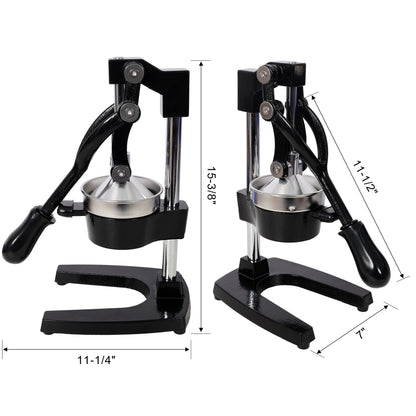 Cast Iron Citrus Juicer, Extra-Large Commercial Grade Manual Hand Press, Heavy Duty Countertop Squeezer for Fresh Orange, Grapefruit, Lemon, Lime, Pomegranate Juice, Lever Design, Dishwasher Washable Parts