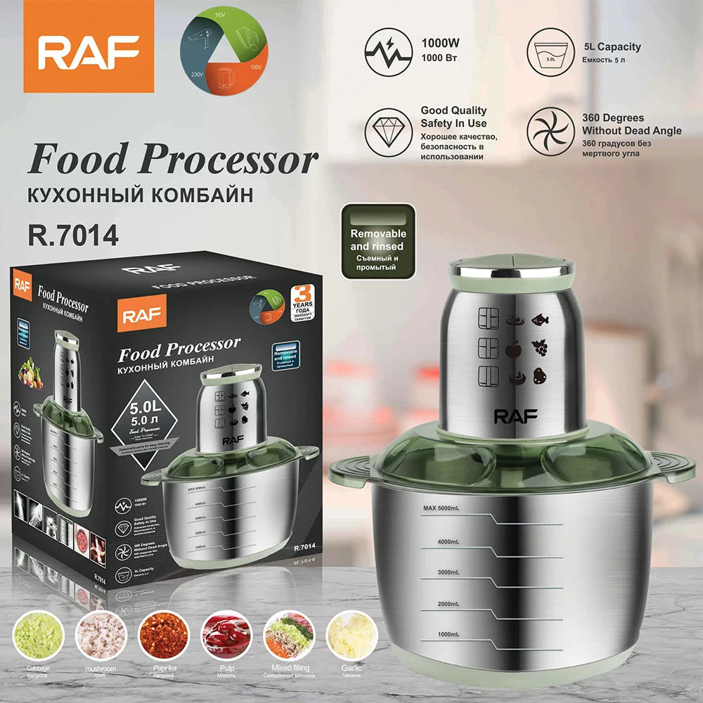 5L Electric Meat Grinder Stainless Steel Chopper Meat Mincer