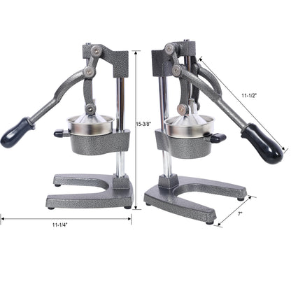Cast Iron Citrus Juicer, Extra-Large Commercial Grade Manual Hand Press, Heavy Duty Countertop Squeezer for Fresh Orange, Grapefruit, Lemon, Lime, Pomegranate Juice, Lever Design, Dishwasher Washable Parts